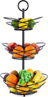 3-Tier Fruit Basket Bowl for Countertop - Homewill Large-Capacity Metal Fruit Bowls for Kitchen Counter | Detachable Fruits Baskets with Handle for Vegetable Banana