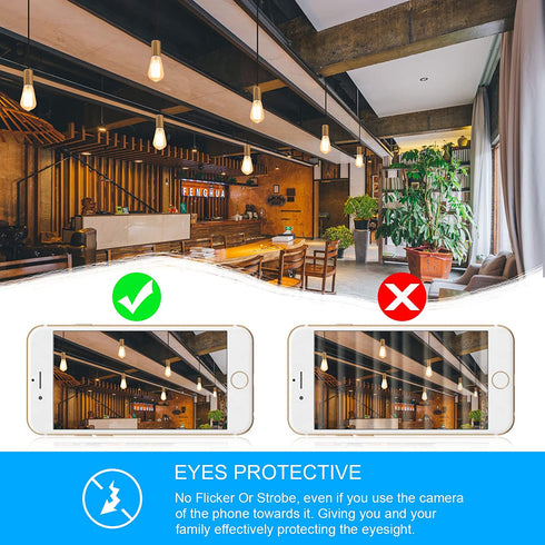 Vintage LED Edison Bulb, 6W, Equivalent 60W, Soft White 2700k, Non-Dimmable Led Filament Light Bulb, E26 Base, High CRI 95+ Eye Protection Led Bulb, Clear Glass for Home Bathroom Kitchen, Pack of 5