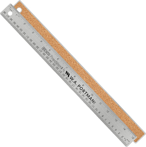 Breman Precision Metal Ruler 15 Inch - Stainless Steel Cork Back Metal Ruler - Premium Steel Straight Edge 15 inch Metal Ruler - Flexible Stainless Steel Ruler - Imperial and Metric Ruler