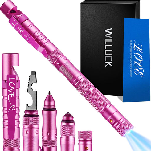 Gifts for Women Mom,Valentines Day Love Gifts for Her,Pink Multitool Pen with Flashlight Engraved”Love”,Stocking Stuffers for Women,Birthday Anniversary Mothers Day Gifts for Mom Wife Girlfriend