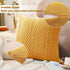 LiBcmlian Yellow Throw Pillow Covers 18x18 Set of 2 Cotton Pillow Cushion Cases Cable Knit Decoration Square Pillowcases for Couch Sofa Bedroom Living Room Car