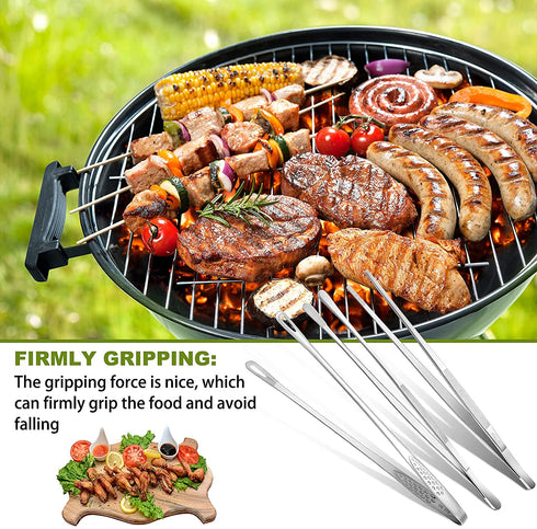 3 Pieces Cooking Tweezer Tong Includes 2 Pieces 12 Inch Extra Long Tweezer Tongs and 11 Inch Stainless Steel Kitchen Food Tong Bread Clip Pastry Clamp Barbecue Kitchen Tong for Cooking Sea food