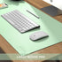 AFRITEE Desk Pad Protector Mat - Dual Side PU Leather Desk Mat Large Mouse Pad Waterproof Desk Organizers Office Home Table Decor Gaming Writing Mat Smooth (Light Green/Greenish Blue, 35.4" x 17")