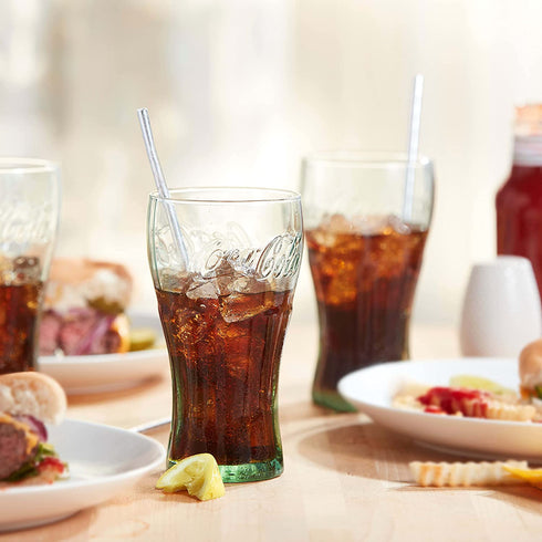 Libbey Green 6.25 Oz. Coca Cola Juice Glasses (4.5 inches tall) - Set of 4