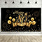 Happy 80th Birthday Decoration Banner Backdrop Party Decoration, Black Gold 80 Birthday Banner Sign Poster for 80th Anniversary Photo Booth Props Background Birthday Party Supplies, 72.8 x 43.3 Inch