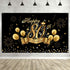 Happy 80th Birthday Decoration Banner Backdrop Party Decoration, Black Gold 80 Birthday Banner Sign Poster for 80th Anniversary Photo Booth Props Background Birthday Party Supplies, 72.8 x 43.3 Inch