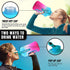 Kaptron Gym Water Bottle with Case - Bodybuilding Water Bottle - Strong Durable 2.2 Litre Water Bottle with Handle - BPA Free Large Half Gallon Sports Water Bottles (Blue Pink, Medium)