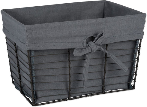 DII Farmhouse Chicken Wire Storage Baskets with Liner, Medium, Vintage Grey, 11x7.88x7", 2 Piece