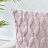 LHKIS Throw Pillow Covers 18x18, Pink Decorative Boho Pillow Case Cushion Cover with Velvet Luxury Soft Plush Short Wool for Couch Sofa Bedroom Car, Set of 2