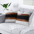 Pyonic Set of 2 Farmhouse Pillow Covers 18x18 Inch Faux Leather and Linen Throw Pillow Covers Decorative Black and White Accent Cushion Covers for Couch Sofa