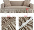Stretch Sofa Cover with Skirt Country Style Slipcovers 1 Piece Couch Covers for Living Room
