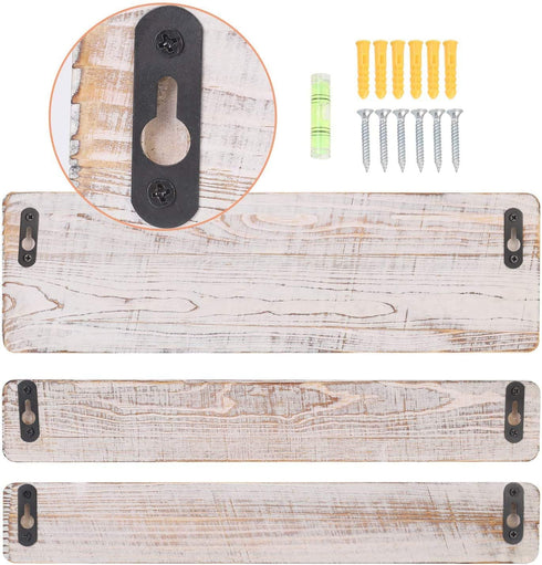 Coffee Mug Holder,Wall Mounted Coffee Mug Rack,Rustic Wood Cup Organizer with 12 Hooks,Kitchen Display Storage and Collection (White)