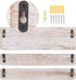 Coffee Mug Holder,Wall Mounted Coffee Mug Rack,Rustic Wood Cup Organizer with 12 Hooks,Kitchen Display Storage and Collection (White)