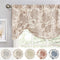 JINCHAN Valance Curtain Kitchen Farmhouse Window Valance for Living Room Linen Scroll Paisley Valance for Bedroom Bathroom Floral Printed Tie Up Small Valance 20 Inch 1 Panel Rod Pocket Taupe on Beige