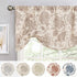 JINCHAN Valance Curtain Kitchen Farmhouse Window Valance for Living Room Linen Scroll Paisley Valance for Bedroom Bathroom Floral Printed Tie Up Small Valance 20 Inch 1 Panel Rod Pocket Taupe on Beige
