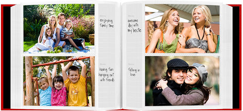Pioneer Photo Albums 200-Pocket Sewn Leatherette Frame Cover Photo Album, 4 by 6-Inch, Red