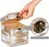 Pitmoly Square Tissue Box Cover, Wood Tissue Box Holder with Lid, Decorative Tissue Dispenser Organizer for Bathroom Vanity Countertop, Bedroom Dresser, Night Stand, Desk and Table (Pack of 2)