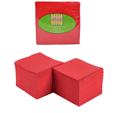 2 Ply Red Beverage Napkins ( Pack of 100ct)