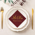 Crisky Wedding Napkins Mr Mrs Burgundy Gold Cocktail Beverage Dessert Napkins for Wedding Shower Engagement Party Decorations, 100 Pcs, 3-Ply