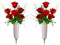 2 Sets Cemetery Flowers with vase/Grave Flowers for Cemetery/Memorial Flowers-Beautiful Arrangements for Headstones (red)