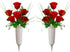 2 Sets Cemetery Flowers with vase/Grave Flowers for Cemetery/Memorial Flowers-Beautiful Arrangements for Headstones (red)
