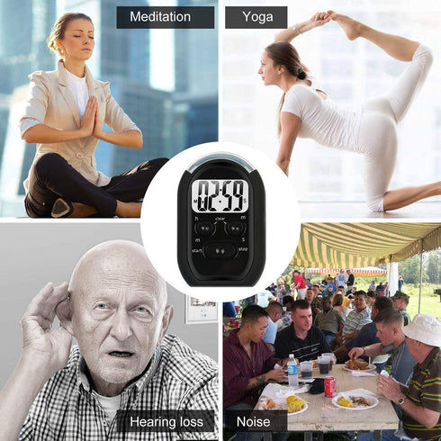 X-WLANG Vibrating Timer,Quiet Timer and 3 in 1 Kitchen Timer with Vibration, Flasher and Beeper for Cooking, Baking, Sports, Games, Yoga, Study, Meditation, Office etc, Awesome and Comfortable Skin.