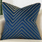 Avigers 20 x 20 Inch Navy Blue Gold Striped Geometric Lines Embroidery Velvet Cushion Case Luxury Modern Throw Pillow Cover Decorative Pillow for Couch Living Room Bedroom Car 50 x 50cm