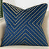 Avigers 20 x 20 Inch Navy Blue Gold Striped Geometric Lines Embroidery Velvet Cushion Case Luxury Modern Throw Pillow Cover Decorative Pillow for Couch Living Room Bedroom Car 50 x 50cm