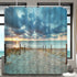 Riyidecor Ocean Beach Shower Curtain 72Wx72H Sunset Summer Sunrise Hawaiian Scenic Blue Sky Seaside Cool Sea Landscape Sand Decor Fabric Bathroom 12 Pack Plastic Shower Hooks
