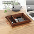 SITHON Valet Tray Desktop Storage Organizer Removable 2 Compartments Catchall Tray Bedside Vanity Tray Nightstand Caddy Holder Desk Storage Plate for Remote Controller, Keys, Phone, Jewelry, Brown