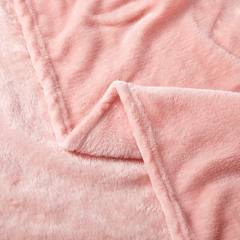 Homiest Fleece Throw Blanket with Fringe, Soft & Cozy Flannel Light Pink Throw Blanket, Lightweight Decorative Throw Blanket for Sofa Bed Chair All Season (Blush Pink, 50 x 60 Inch)