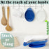 Ceramic Spoon Rest for Stove Top 6 inch- Set of 2 Anti Wobble Silicone Base | Stove Spoon Holder for Kitchen Counter | Blue, White Spoon Rest Set | Luxurious Utensil Rest for Cooking