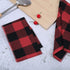 Mordimy 100% Cotton Waffle Weave Buffalo Plaid Kitchen Towels, 13 x 28 Inches, Super Soft and Absorbent Dish Towels for Drying Dishes, 4-Pack, Black & Red