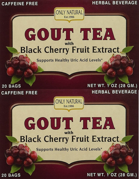 Only Natural Gout Tea Black Cherry Fruit Extract Bags, 20 Count (One Color, Pack of 2)