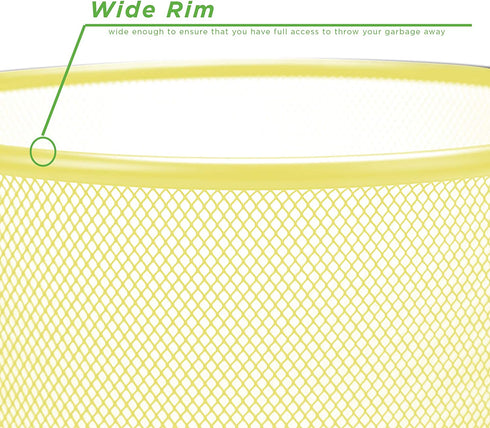 Mind Reader Set Garbage Waste Basket Recycling Bin, Round, Yellow