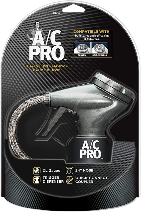 InterDynamics AC Pro Car Air Conditioner Recharge Gauge and Hose Dispenser, 24 in, ACP410-4