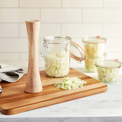 Fox Run Acacia Wood Pickle Sauerkraut Packer, One Size