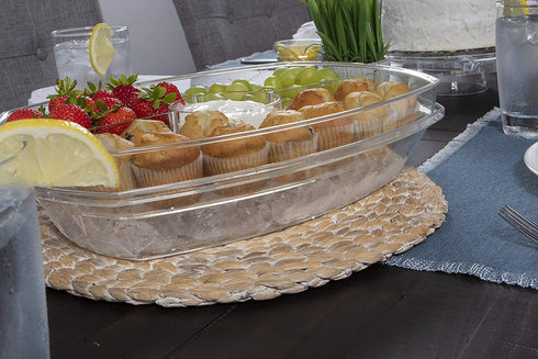 Summer at the Shore Divided Appetizer Serving Platter, Great for Picnics and Barbeques, Outdoor Hosting Party Planning Accessory, One Size, Clear (1567A6-AMZ)