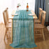 MUMFAS 10Ft 2 Pieces Teal Chffion Sheer Table Runner 34x122 Inch for Rustic Wedding Decor, Bridal Shower, Baby Shower, Boho Summer Outdoor Tea Party Birthday Chiffon Table Cloth Fabric Supplies