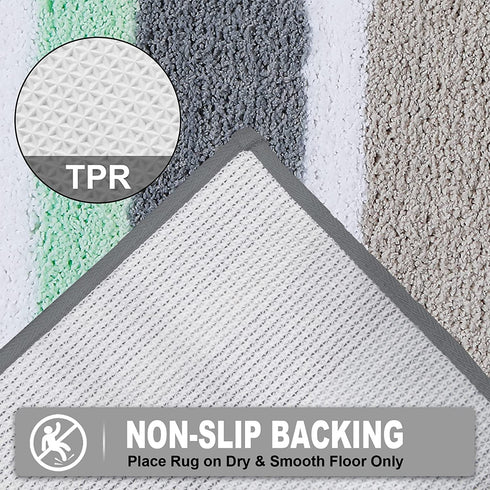 HEBE Non-Slip Bathroom Rugs Mat Soft Microfiber Bath Mats for Bathroom Absorbent Bath Floor Rug Machine Washable ,20"x32"