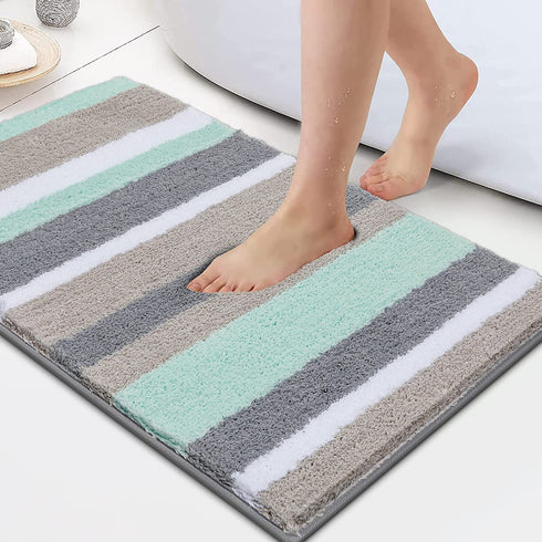 HEBE Non-Slip Bathroom Rugs Mat Soft Microfiber Bath Mats for Bathroom Absorbent Bath Floor Rug Machine Washable ,20"x32"