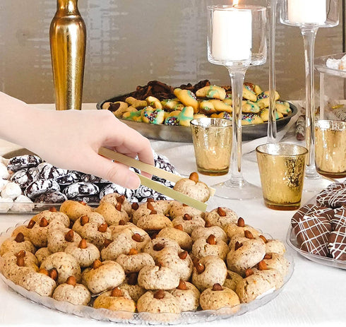 BambooMN 6.3" Mini Bamboo Disposable Tongs - Toast Tongs - 30pcs