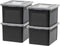 IRIS USA Letter & Legal Size Plastic Storage Bin Tote Organizing File Box with Durable and Secure Latching Lid, Stackable and Nestable, 4 Pack, Black