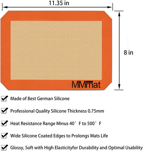 MMmat Quarter Sheet Silicone Baking Mats - Best German Silicone - Set of 2