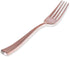 Stock Your Home Rose Gold Forks 125 Pack Disposable Cutlery Heavy Duty Plastic Fork Silverware Set for Catering Events, Parties, Dinners, Weddings, Receptions and Everyday Use