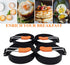 DflowerK Professional Egg Ring 4 Pack Nonstick Egg Maker Molds with Silicone Handle for Egg Frying Shaping Griddle Sandwiches Omelette Pancake Burger (Orange)