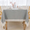 Gray Rectangle Tablecloth -52x70 Oblong Table Cloths-Washable Polyester Table Cover with Lace Trim for Kitchen Dinning Restaurant Tabletop Decoration by Midsummer Breeze