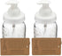 Jarmazing Products Mason Jar Foaming Soap Dispenser White with 16 Ounce Ball Mason Jar - Two Pack!