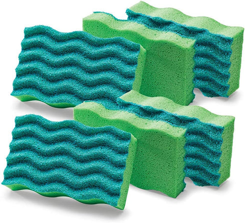 Libman 1268 Cleaning, 2.75 x 4.5 x 1, Green 6 Each Sponge, 2.75x4.5x1, 6 Each