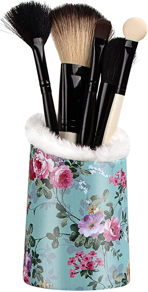 Premium Leather Makeup Brushes Cup, Pen Pencil Desk Holders, Office & Home Organizer, Make Up Brush Pot